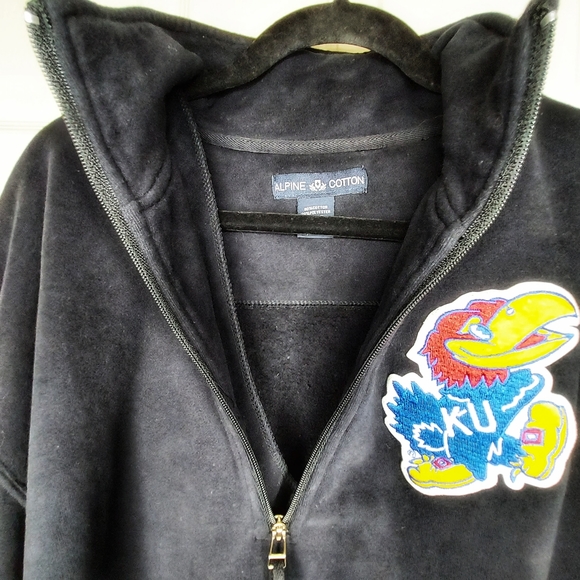 Alpine Cotton Kansas Jayhawks Logo Half Zip Sweatshirt Size XXL - Picture 4 of 10